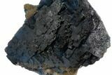 Blue Stepped Fluorite Crystals on Quartz - China #127247-1